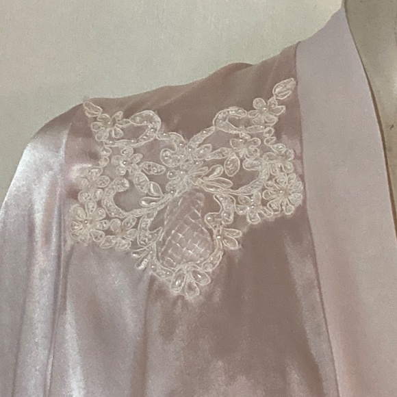 Linea Donatella LIngerie Set Pink Polyester Nightgown & Robe Size Medium Sexy - Picture 7 of 12